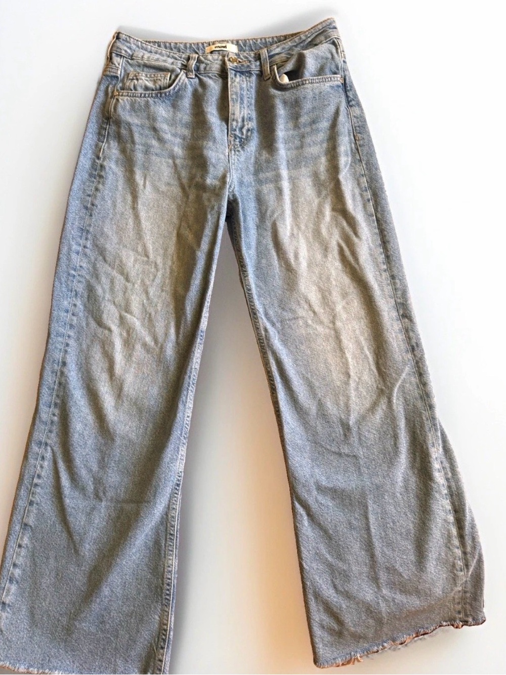 Mavi Women's Wide-Leg Jeans in Faded Light Blue